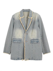 Dionne | Vintage-Style Oversized Blazer with Raw Edges