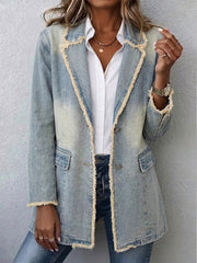 Dionne | Vintage-Style Oversized Blazer with Raw Edges