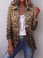 Navara | Leopard Print Ruffled Jacket