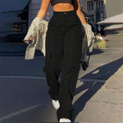 👖 More Pockets, Easy Movement | Women's High-Waist Straight-Leg Cargo Pants