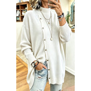 Sharon | Longline Buttoned Turtleneck Cardigan