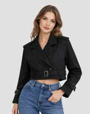 Juliana | Cropped Belted Trench Coat