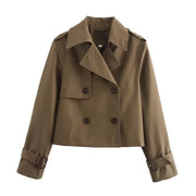 Eugenia | Cropped Double-Breasted Trench Coat