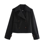 Eugenia | Cropped Double-Breasted Trench Coat