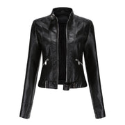 Linnea | Cropped Stand-Collar Moto Jacket