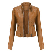 Linnea | Cropped Stand-Collar Moto Jacket