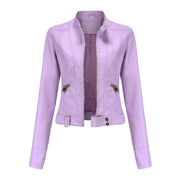 Linnea | Cropped Stand-Collar Moto Jacket