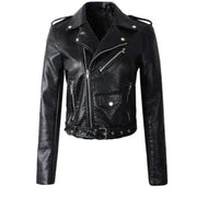 Rachel | Cropped Belted Moto Jacket