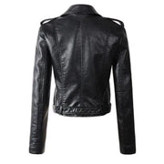Rachel | Cropped Belted Moto Jacket