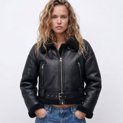 Verena | Cropped Aviator Bomber Jacket