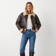Verena | Cropped Aviator Bomber Jacket