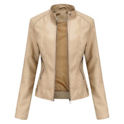 Helen | Refined Stand-Collar Moto Jacket