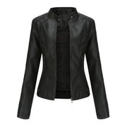 Helen | Refined Stand-Collar Moto Jacket