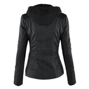 Lucinda | Hooded Moto Jacket with Removable Hood