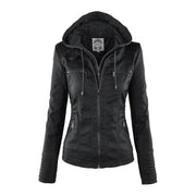 Lucinda | Hooded Moto Jacket with Removable Hood