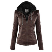 Lucinda | Hooded Moto Jacket with Removable Hood