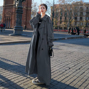 Lena | Oversized Double-Breasted Long Trench Coat