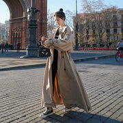 Lena | Oversized Double-Breasted Long Trench Coat