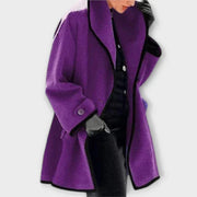Flora | Oversized Contrast-Trim Coat