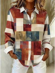 Merritt | Vintage Patchwork Button Front Blouse